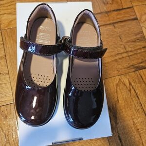 Geox Kids Patent Mary Jane Shoes - Burgundy Patent